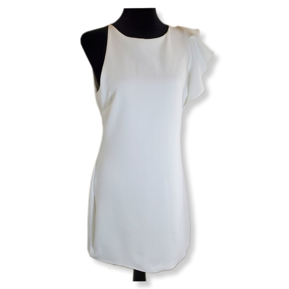 Lulus Dinah White One Shoulder Dress Sz M - Picture 1 of 17